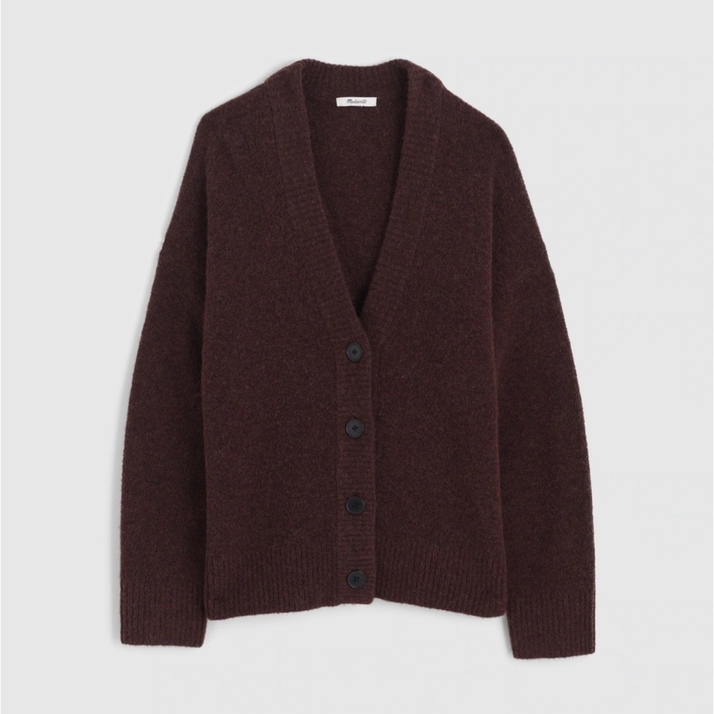 Madewell V-Neck Drop-Shoulder Cardigan Brown Large